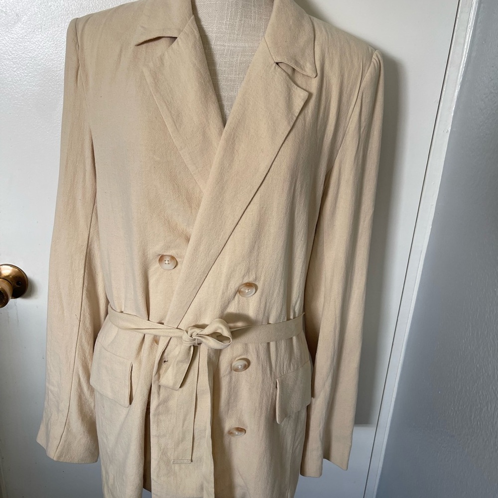 Womens Free People Beige Tie-Front Blazer Jacket - Picture 7 of 12